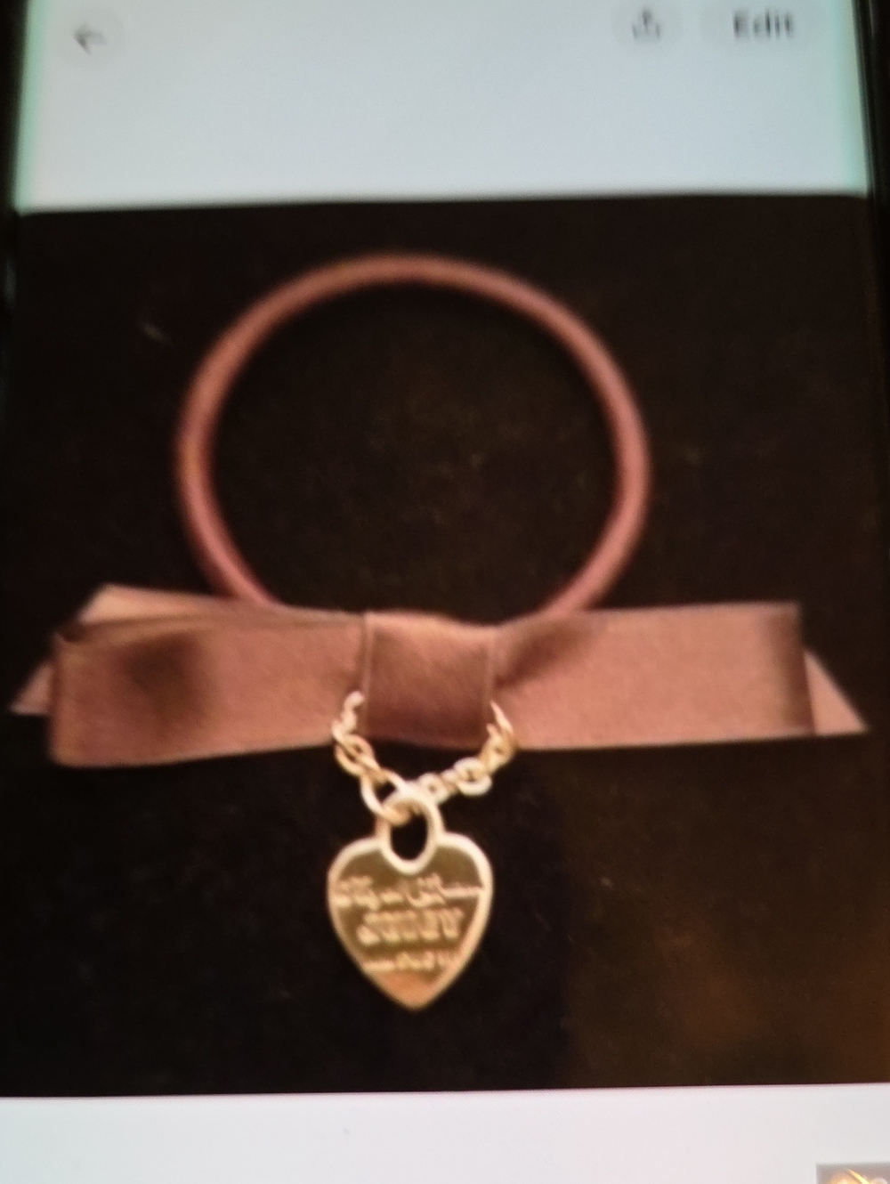 Juicy Couture Brown Ribbon Bracelet with Heart Charm